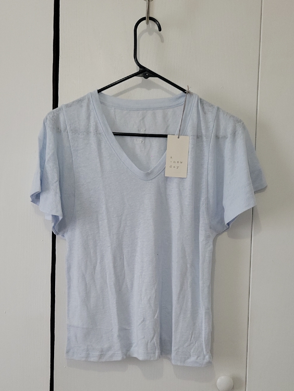 a new day Light Blue V-Neck Short Sleeve Tee